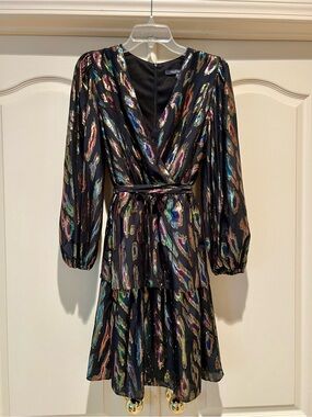 Julia Jordan Black Metallic Multicolor Dress